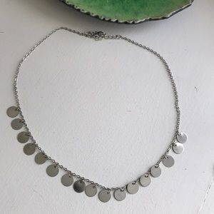 Silver circle coin necklace